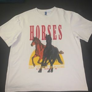 H&M lil Nas horse T-shirt.